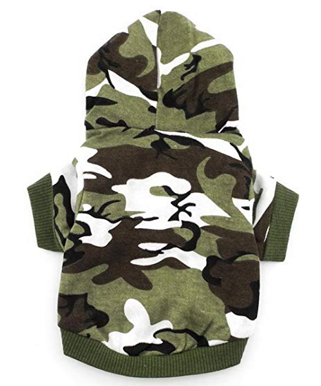 smalllee _ Lucky _ store Ropa de camuflaje camisa de perro con sudadera con capucha para perros de Smalllee_ lucky_store, color verde para perros pequeños S