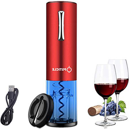 OPSTICLE Sacacorchos Electrico, abrebotellas electrico Recargable, eléctrico inalámbrico Extractor de sacacorchos eléctrico de Acero Inoxidable El Regalo Ideal para los Amantes del Vino y la Enología