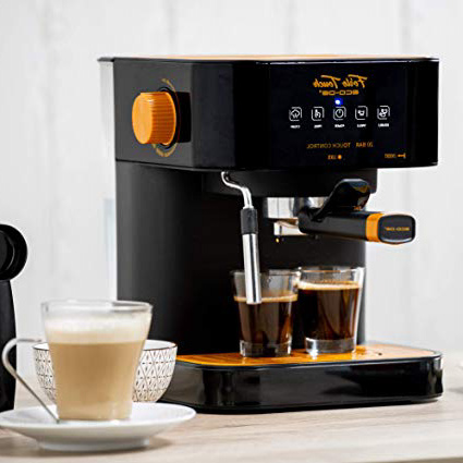 ECODE Cafetera Espresso Forte Touch, 20 Bar, Panel Táctil, Estructura INOX, Boquilla De Espuma Capuccinatore, 1.6 litros, Express, 1050 Watts ECO-420