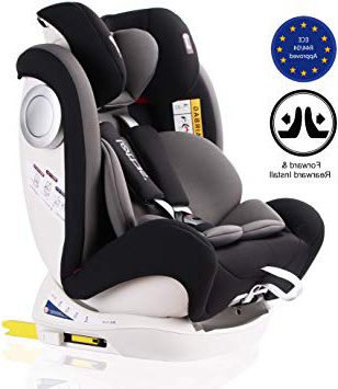 LETTAS Silla de coche Isofix grupo 0+1/2/3 (0-36 kg, desde los 0 meses hasta los 12 años) ECE R44/04 (Negro-2)
