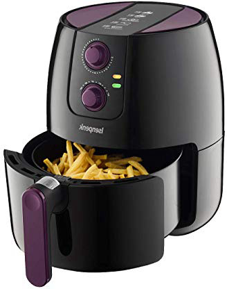 Freidora sin Aceite, ISENPENK Saludable Freidora de Aire Caliente 3,5 L 1500W, Control de Temporizador y Temperatura, Apagado Automático, Recipiente Extraíble, Cocción Rápida, Libre de BPA