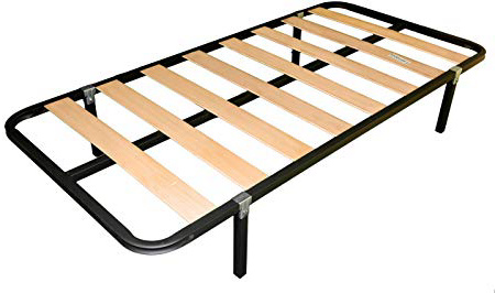 Somier de 90x190cm + 4 patas cuadradas de TUBO ACERO 30x30MM, REFUERZO CENTRAL, LAMINAS de CHOPO y pintura metalizada anticorrosión.