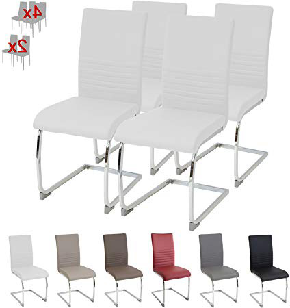 Albatros Silla Cantilever BURANO Set de 4 sillas Blanco, SGS Probado