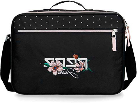 Pepe Jeans, Cartera Escolar, 38 cm, 6.38 Liters, Negro