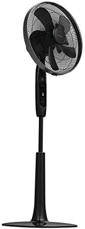 Cecotec Ventilador de pie ForceSilence 1020 ExtremeConnected 10 aspas, 60 W, 6 velocidades, Motor de Cobre, Ajustable 112 o 135 cm, Temporizador 15 Horas, con Control Remoto, Color Negro,