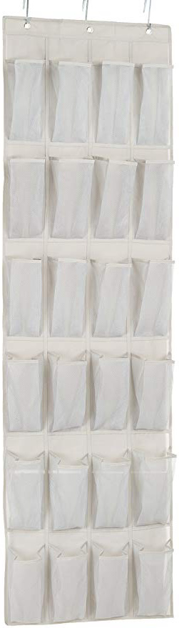 AmazonBasics - Organizador de zapatos de tamaño mediano para 24 zapatos, para colgar sobre puertas