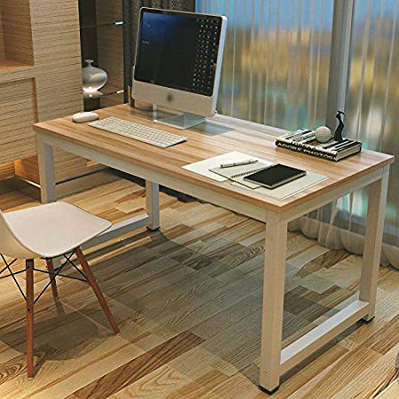 Mesa de ordenador, escritorio con ranuras de trabajo: mesa de comedor, mesa de reuniones, mesa para la casa, la oficina o el estudio, 120 × 60 × 74 cm