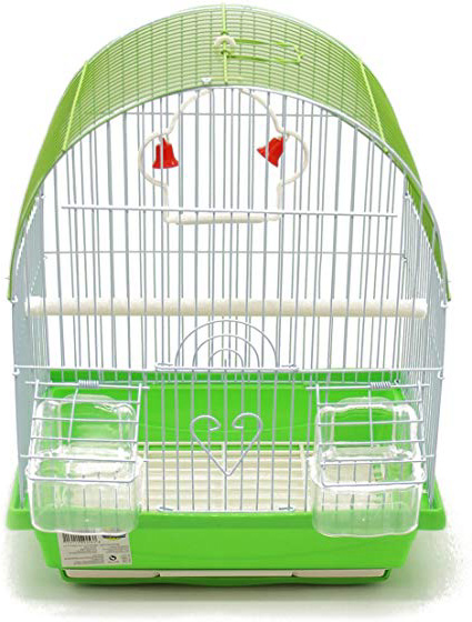BPS Jaula Pájaros Metal con Comedero Bebedero Columpio Saltador Cubeta Color envia al Azar 30 x 23 x 39 cm BPS-1160