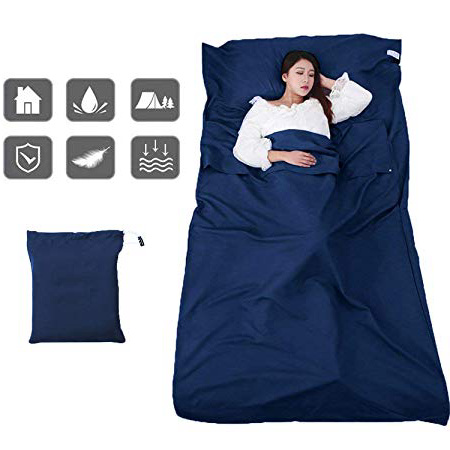 ALISTAR Saco de Domir para Acampar, Bolsa de Dormir Microfibra 220 x 115 cm Sábanas Interiores Ultraligeros Transpirable, Ideal para Exterior de Travel Sheet/Camping, Excursiones, Alpinismo