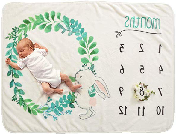 Decdeal Bebé Manta Mensual Hito Franela como Fondo Fotográfico para Bebé Recién Nacido con Estampado Floral 28 * 40