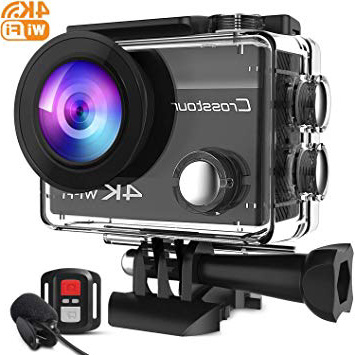 Crosstour CT8500 Cámara Deportiva 4K Wi-Fi 16MP (Micrófono Externo y Control Remoto, 40M Camara Acuatica Impermeable, Funciones EIS Anti-Vibración y Slow Motion )