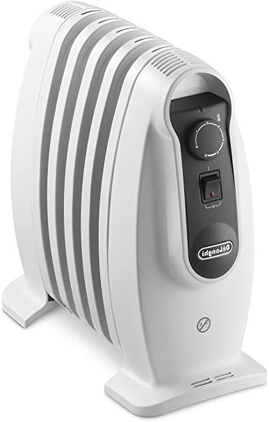 Delonghi TRNS 0505M - Radiador de aceite, 500 w, termostato seguridad, ajustes termostato, asas, blanco