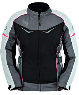 JET Chaqueta Moto Mujer Textil Impermeable con Protecciones ROCHELLE (M (ES 38), Gris/Rosa)