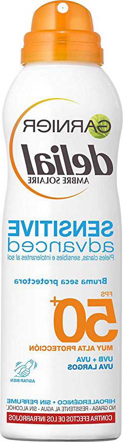 Garnier Delial Sensitive Advanced - Bruma Seca, Protector Solar para Pieles Claras, Sensibles e Intolerantes al Sol, Tacto Seco, IP50+ - 200 ml