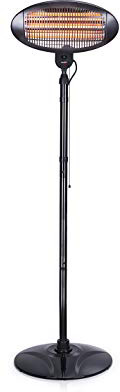 Tristar KA-5287 Calefactor de Exterior eléctrico con 3 ajustes de calor, montaje en pared o sobre soporte hasta 2 m de altura, 2000 W, Negro