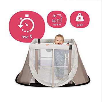 Aeromoov ASATC11060WS - Cuna de Viaje para bebé plegable e instantánea con colchón configurable a dos alturas y bolsa de transporte (color arena)