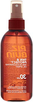 Piz Buin Tan & Protect Protector Solar Acelerador del Bronceado, Aceite en Spray SPF 30, Protección Alta - 150 ml