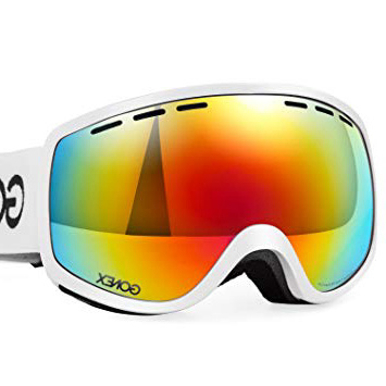 Gonex Gafas de Esquí Protección UV Anti-Niebla con Lente Esférica Doble Protección UV400 para Esquí Snowboard Skate Deportes de Invierno + Funda Protectora Talla Pequeño para Niño