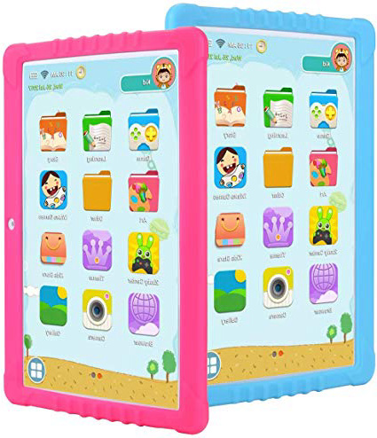 Tablet Para Niños,SANNUO 10.1 Pulgadas Tablet Infantil (GMS-certificado Andorid 8.1 y Niños-modo Doble Sistema,Quad-Core,1GB RAM y 16GB ROM,3G,Wifi, Google Play, Juegos Educativos)