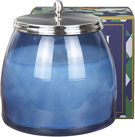 Vela de cristal Perfumada Grande 105 Horas 420grs., Aromaterapia anti estrés Eucaliptus e Higo, Cera De Soja