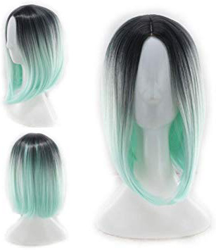 Ngshanquzhuyu Estrictas Mujer Resistente Calor Sintético Tresillo Pelucas Recto Disfraz Peluca Bob Cosplay - LG