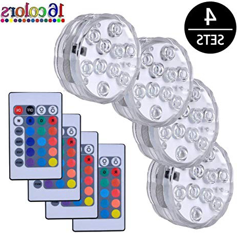 Luces Sumergibles,4PCS Piscina Luz LED Impermeable,Control Remoto Bajo El Agua Luz para Decoración Acuario,Estanque,Bodas,Fiesta Jardín Etc,Decoloración Colorida,Luces Decorativas