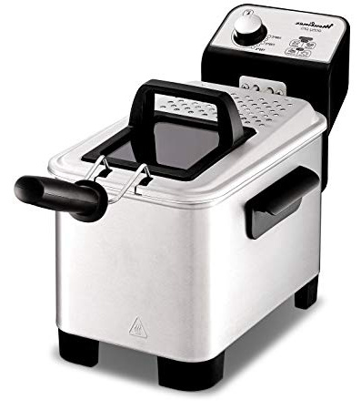 Moulinex Easy Pro AM338070 - Freidora 2300 W de 3 litros con cuba extraíble de acero inoxidable apta para lavavajillas, con 2 niveles de cocción, termostato regulable y ventana transparente