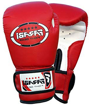 Farabi Sports - Guantes de boxeo para niños (piel sintética, 113 g), color rojo