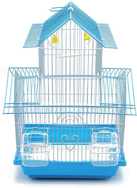BPS Jaula Pájaros Metal con Comedero Bebedero Columpio Saltador Cubeta 2 Tamaños M/L Color envia al Azar (M: 30 x 23 x 47 cm) BPS-1207