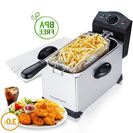 Aigostar Agni 30HEY - Freidora de 3 litros, 2200W, tapa antisalpicaduras y temperatura ajustable. Acero inoxidable tipo 304 y recipiente totalmente extraíble para vaciado de aceite. Diseño exclusivo.