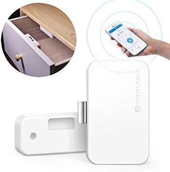 KOBWA Bloqueo Inteligente Para Armario Sin Llave, Inalámbrico Bluetooth Invisible, Antirrobo, Bloqueo De Seguridad y Compartir Acceso, y Fácil Control De Instalación a Través de iOS/Android