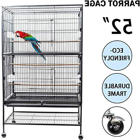 Dawoo Patio Exterior Jaula de pájaros de 52 Pulgadas Negro