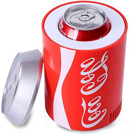 HEIRAO Refrigerador portátil del Coche de la Oficina de Las latas de la Bebida de la Cerveza del refrigerador del USB Mini