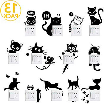 Foonii 13 PCS Pegatina pared, Interruptor Pegatina, PVC Engomada Interruptor,Familia Decoración Decorativos Decal Arte Pared Stickers Habitación Dormitorio Pared Mural Desprendible Prueba De Agua