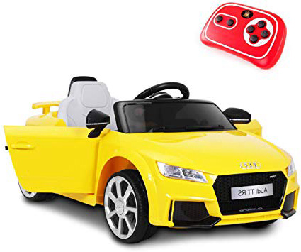 Playkin- Coche Infantil de batería, Color (Audi TT Amarillo)