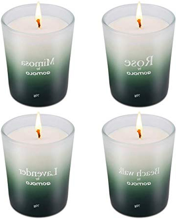 Qomolo Velas Perfumadas, Velas Aromaticas 4 Piezas Conjuntos De Regalo Cera de Soja Natural para Decoración de Hogar, Baño, Yoga, Navidad Día de San Valentín,SPA,Relajación y Alivio de Estrés