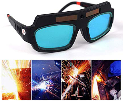 KOBWA Gafas de Soldar de Oscurecimiento Automático, Gafas de Protección para Soldar, Protección Para Los Ojos --Suministro de Energía Solar