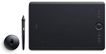Wacom PTH-660 Intuos Pro M Tableta gráfica con lápiz digital Pro Pen 2 / Tableta digitalizadora para pintura y diseño digital / Portalápices con 10 puntas / Compatible con Windows y MacOS / Negro