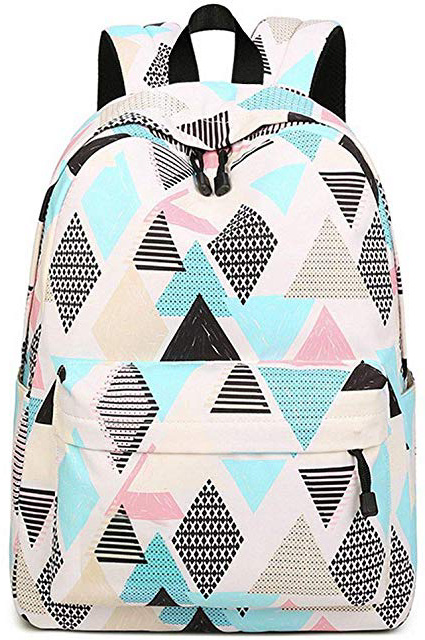 Acmebon Mochila Escolar Impermeable para Niñas y Niños con Estilo - Mochila para Portátil con Estampado Moderno Informal Rombo