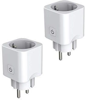 Enchufe Inteligente WiFi Smart Plug Control remoto No Requiere Hub,Toma de corriente inalámbrica para iOS Aplicación de Android Compatible con Google Home Amazon Alexa IFTTT(2 Pcs)