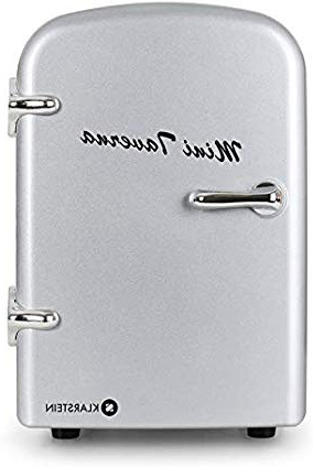 Klarstein Mini Taverna Mini Nevera Portátil - Doble función Refrigera y Mantiene Caliente , 4 litros , Liviana , Bajo Ruido , para Red electrica y 12 V para Coche , Plata
