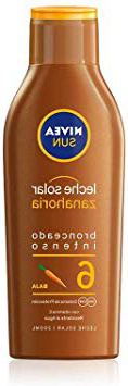 NIVEA SUN Leche Solar Zanahoria FP 6 (1 x 200 ml), protección solar para un bronceado bonito y duradero, protector solar hidratante resistente al agua