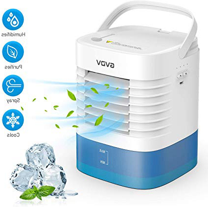 GVDV USB Aires Acondicionados, Portatil Aires Acondicionados Enfriador de Aire Espacio Personal Humidificador Purificador Ventilador para Dormir Trabajar Descansar en Casa/Oficina/Salair