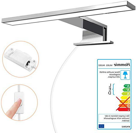Apliques Espejo Baño LED Impermeable IP44, Hommie 30cm con Interruptor Cableado y Inalámbrico, Luz Espejo Baño 4000K 350LM Blanco Neutro, para Baño, Armario, Pared,Lámpara de Espejo Baño 300*103*40mm