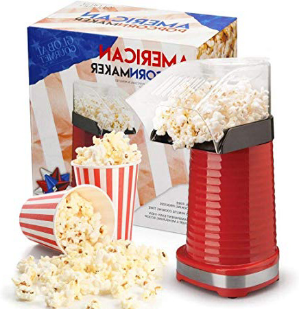 Global Gourmet máquina de Las Palomitas 1200W | Máquina de Palomitas de maíz Gourmet | El Mejor Dispositivo de Palomitas de maíz: sin Grasa y Saludable