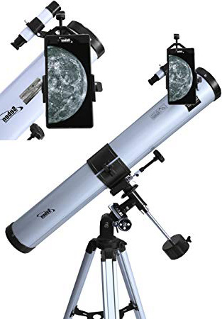Seben Telescopio Reflector de 900-76 EQ2 + Smartphone Adaptador DKA5