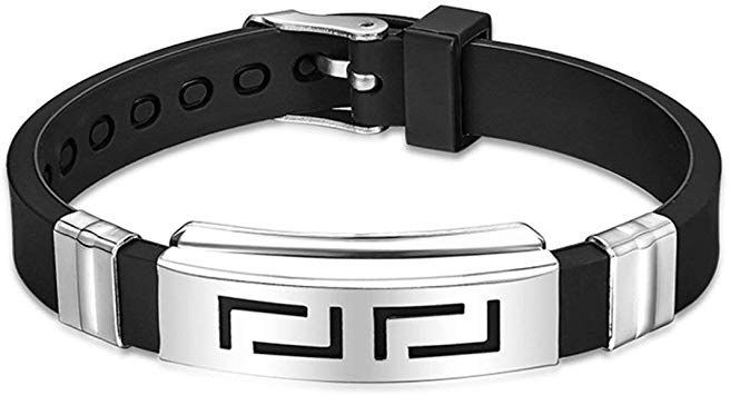 Zinniaya Joyería Nueva Pulsera de Silicona de Acero Titanio para Hombre Boutique
