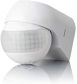 Sebson® Detector de Movimiento Exterior IP44, Montaje en Pared, programable, Sensor de Infrarrojos, Alcance 12m / 180°, LED Adecuado, orientable