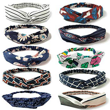 LZYMSZ Diademas de la mujer floral print Headwrap Twist nudo pelo banda Yoga cabeza Wraps