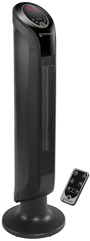 Rowenta Intense Comfort Hot SO9420F0 Calefactor cerámico de torre, silencioso, función Eco, temporizador, función auto y manual, incluye mando a distancia
